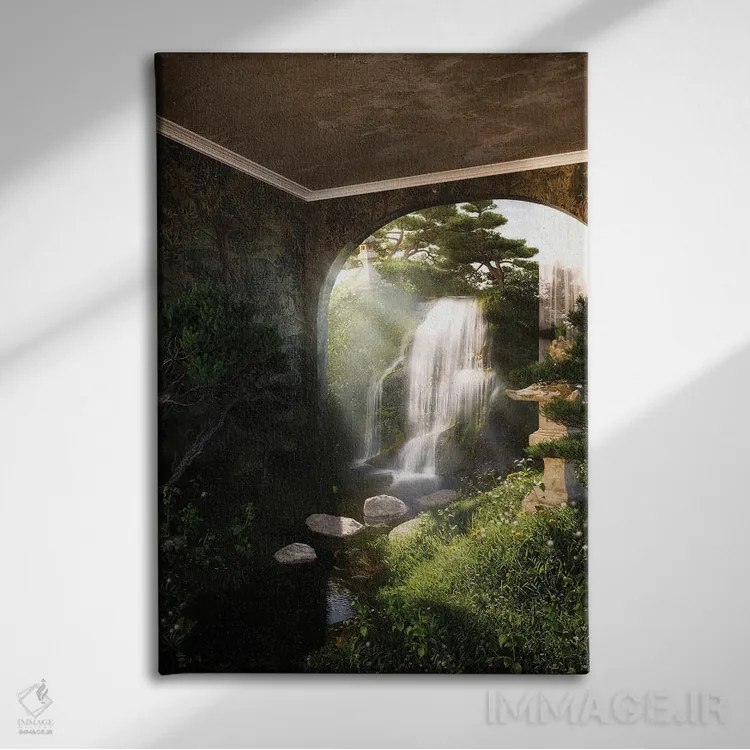 تابلو دکوراتیو باغ ذن اثر جیمز ترالی - نمای روبهرو روی دیوار