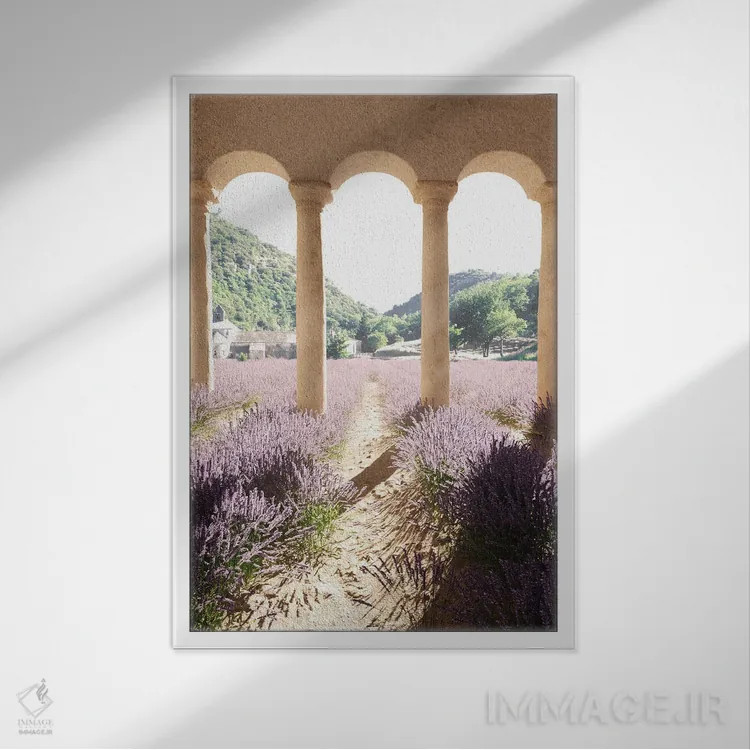 تابلو دکوراتیو سرزمین رویایی اسطوخودوس اثر جیمز ترالی - نمای قابدار سفید