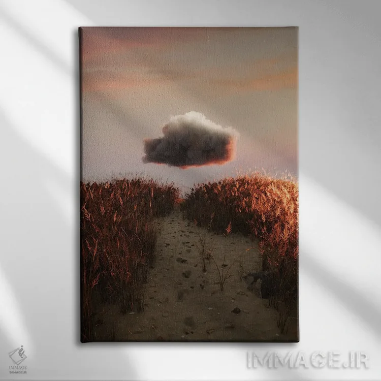 تابلو دکوراتیو دشت ابری اثر جیمز ترالی - نمای روبهرو روی دیوار