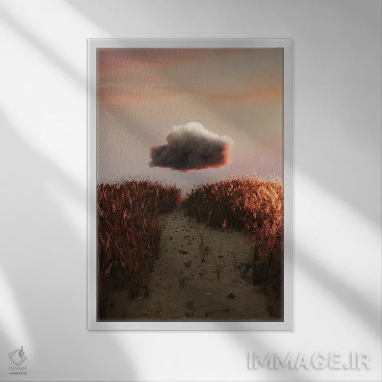 تابلو دکوراتیو دشت ابری اثر جیمز ترالی - نمای قابدار سفید