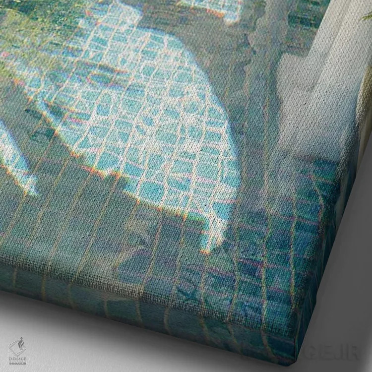 تابلو دکوراتیو سرزمین رویایی استخر طاق دار اثر جیمز ترالی - نمای نزدیک بافت بوم