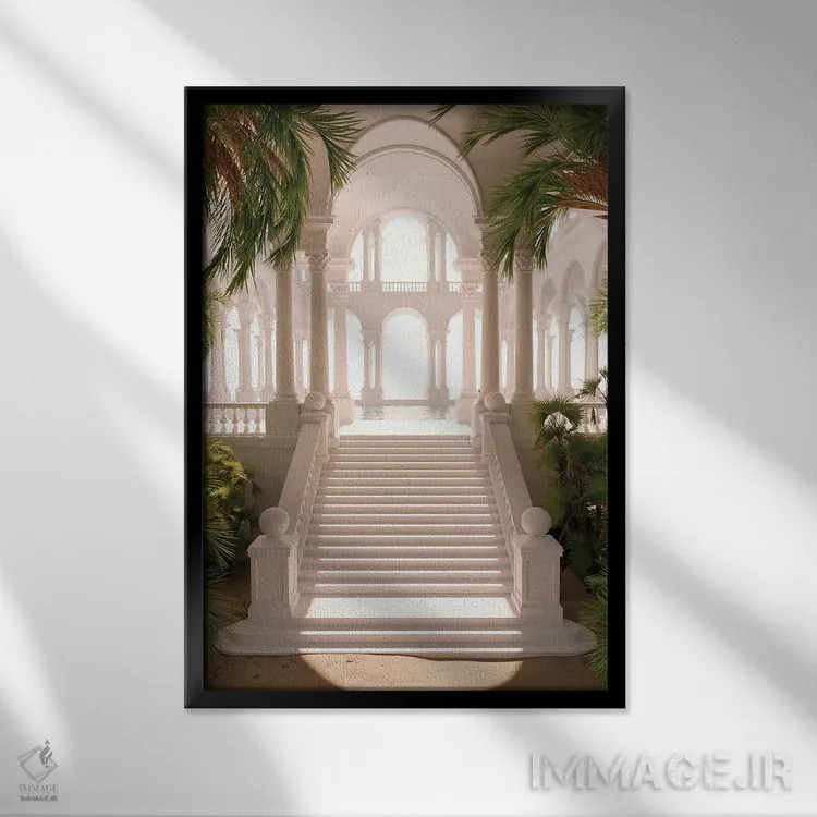 تابلو دکوراتیو جنگل رویایی طاق دار اثر جیمز ترالی - نمای قابدار مشکی