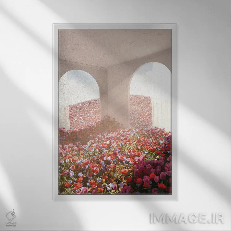 تابلو دکوراتیو رویاهای گلی اثر جیمز ترالی - نمای قابدار سفید