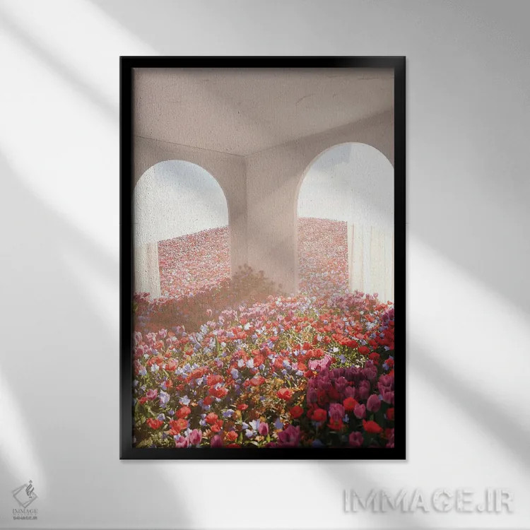 تابلو دکوراتیو رویاهای گلی اثر جیمز ترالی - نمای قابدار مشکی