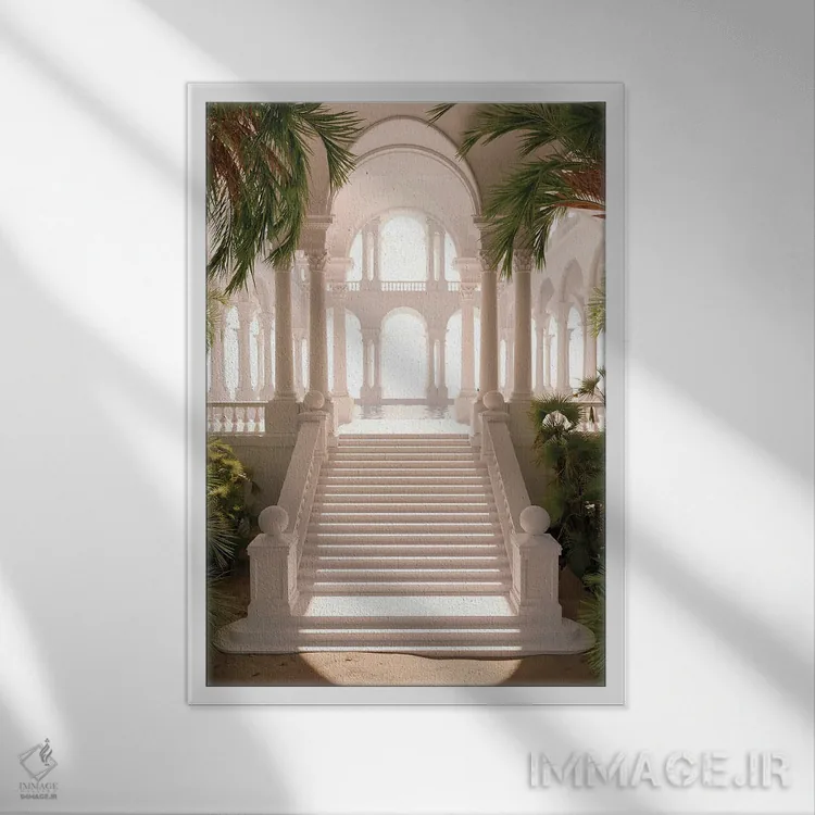 تابلو دکوراتیو جنگل رویایی طاق دار اثر جیمز ترالی - نمای قابدار سفید