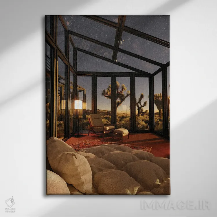 تابلو دکوراتیو درخت جاشوا اثر جیمز ترالی - نمای روبهرو روی دیوار