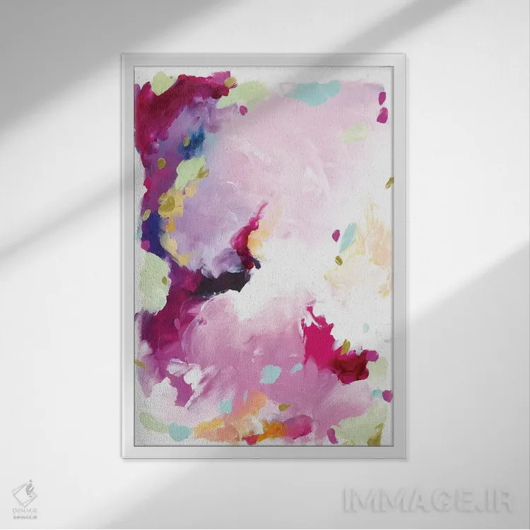 تابلو انتزاعی لیا اثر جولیا بادو - نمای قابدار سفید