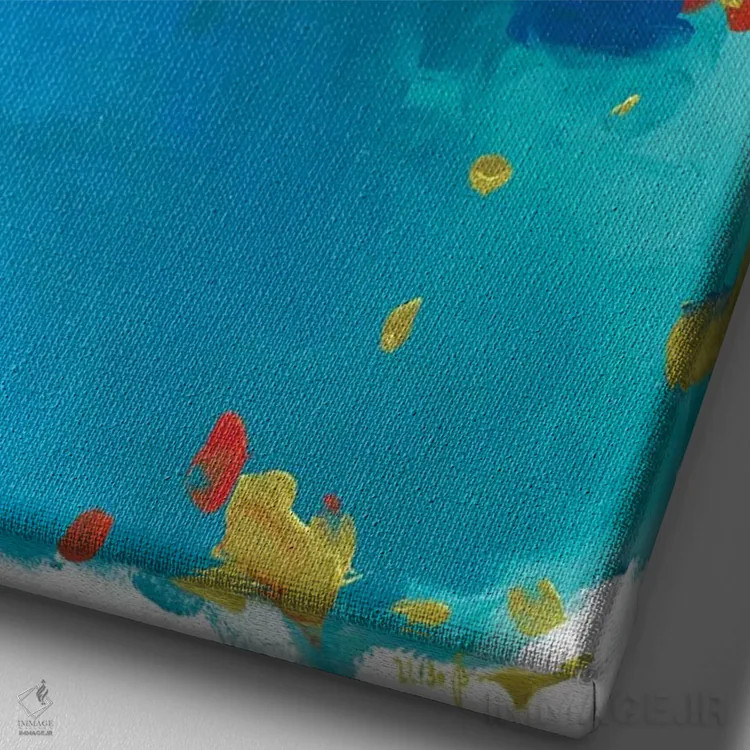 تابلو انتزاعی مریدا اثر جولیا بادو - نمای نزدیک بافت بوم