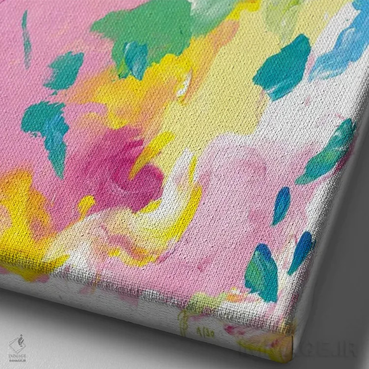 تابلو انتزاعی شروع های نو اثر جولیا بادو - نمای نزدیک بافت بوم