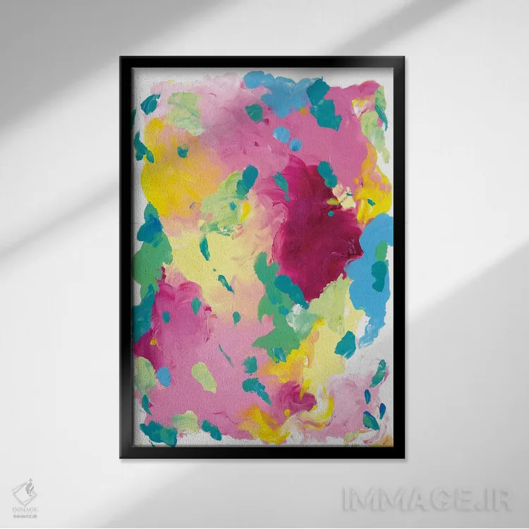 تابلو انتزاعی شروع های نو اثر جولیا بادو - نمای قابدار مشکی