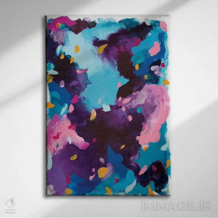 تابلو انتزاعی خاموشی اثر جولیا بادو - نمای روبهرو روی دیوار