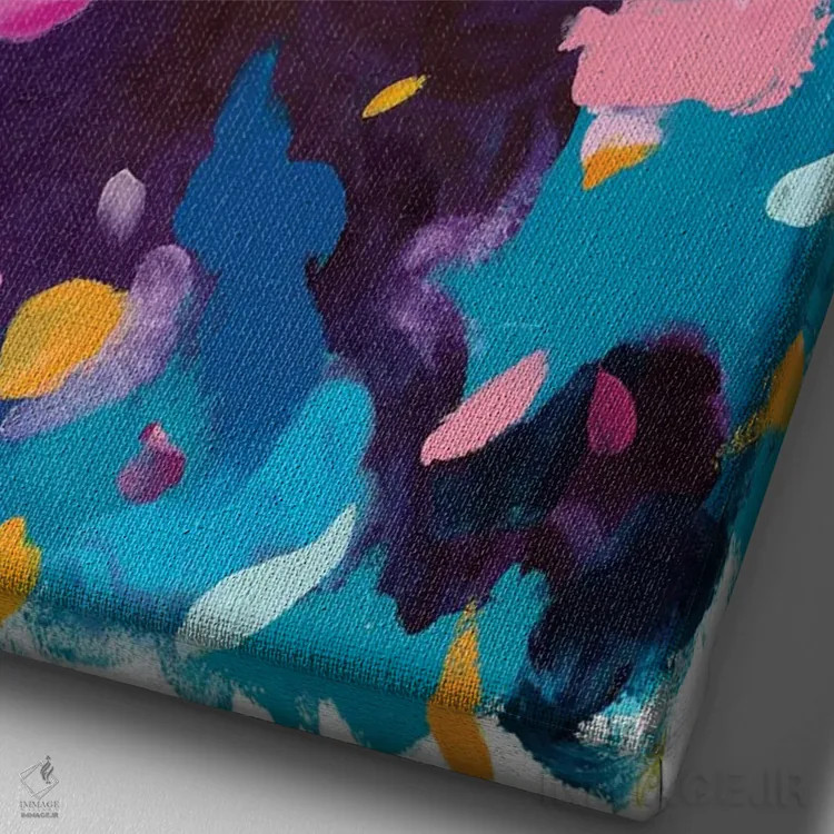 تابلو انتزاعی خاموشی اثر جولیا بادو - نمای نزدیک بافت بوم