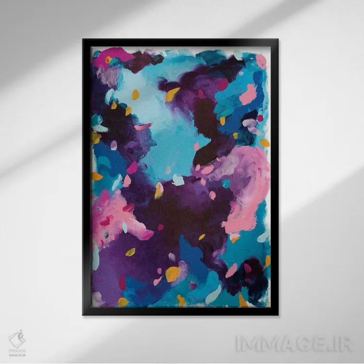 تابلو انتزاعی خاموشی اثر جولیا بادو - نمای قابدار مشکی