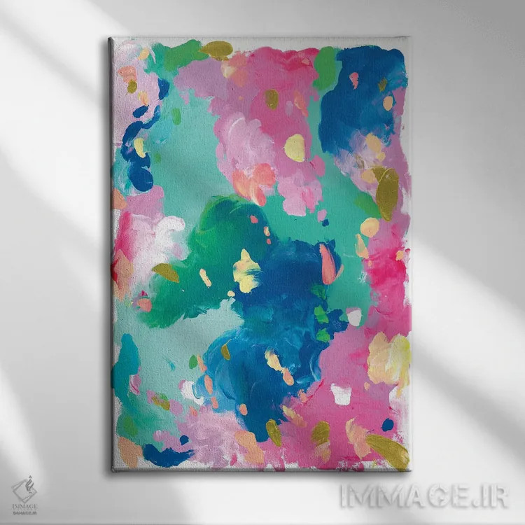 تابلو انتزاعی قرار بازی اثر جولیا بادو - نمای روبهرو روی دیوار