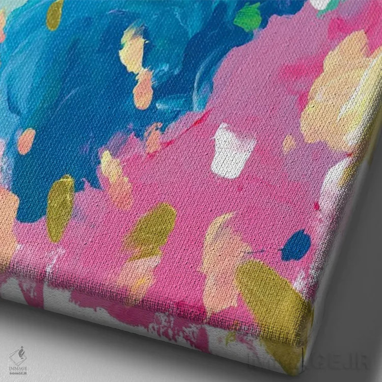 تابلو انتزاعی قرار بازی اثر جولیا بادو - نمای نزدیک بافت بوم