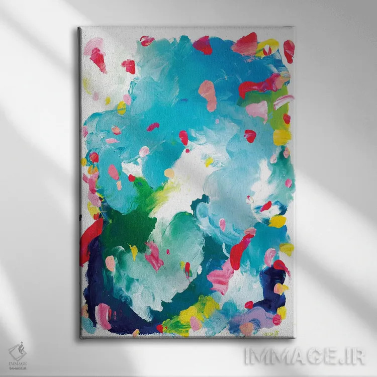 تابلو انتزاعی پونیو اثر جولیا بادو - نمای روبهرو روی دیوار