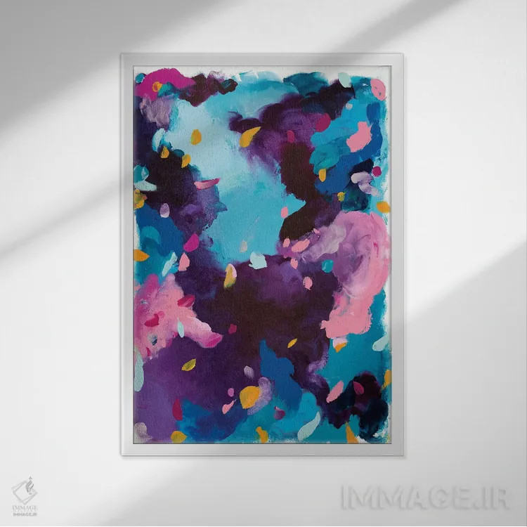 تابلو انتزاعی خاموشی اثر جولیا بادو - نمای قابدار سفید