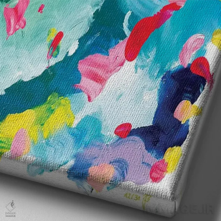 تابلو انتزاعی پونیو اثر جولیا بادو - نمای نزدیک بافت بوم