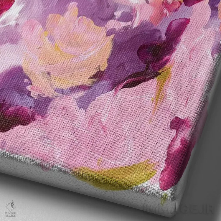 تابلو انتزاعی راپونزل اثر جولیا بادو - نمای نزدیک بافت بوم