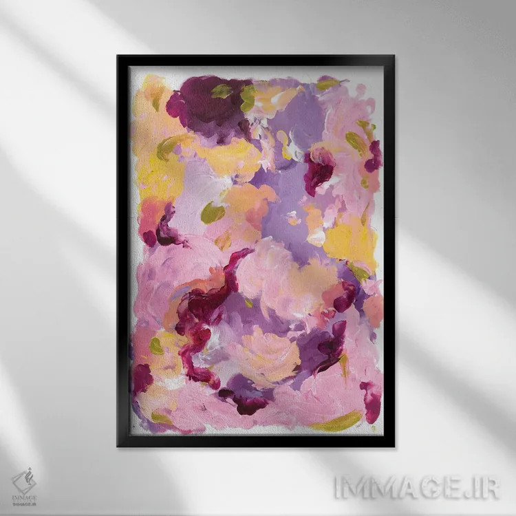 تابلو انتزاعی راپونزل اثر جولیا بادو - نمای قابدار مشکی