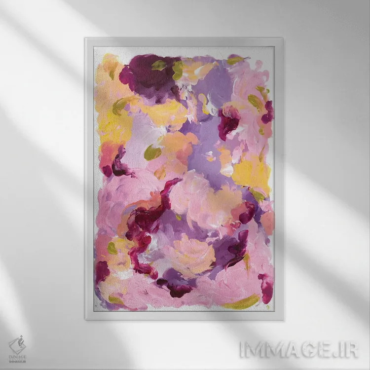 تابلو انتزاعی راپونزل اثر جولیا بادو - نمای قابدار سفید