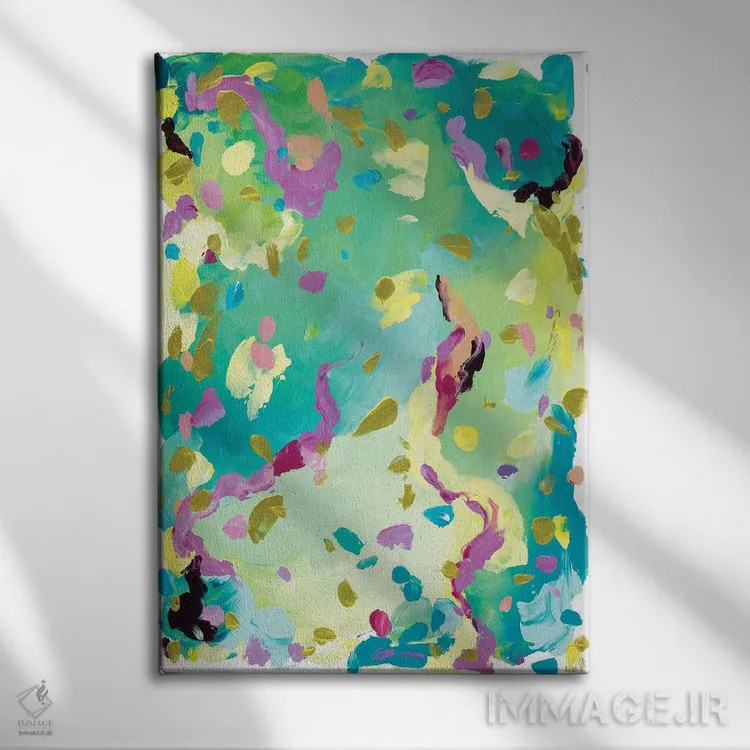 تابلو انتزاعی تیانا اثر جولیا بادو - نمای روبهرو روی دیوار