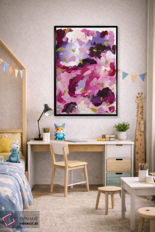 تابلو انتزاعی سپیده دم صورتی اثر جولیا بادو - D2B