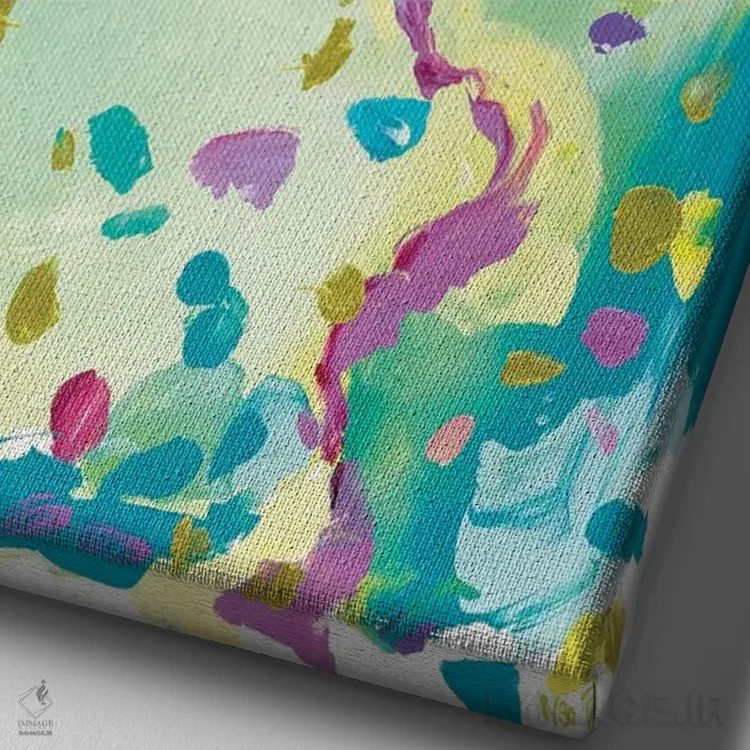 تابلو انتزاعی تیانا اثر جولیا بادو - نمای نزدیک بافت بوم