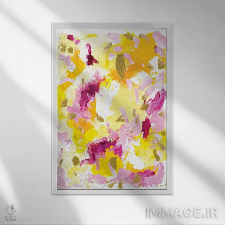 تابلو انتزاعی سولرو اثر جولیا بادو - نمای قابدار سفید