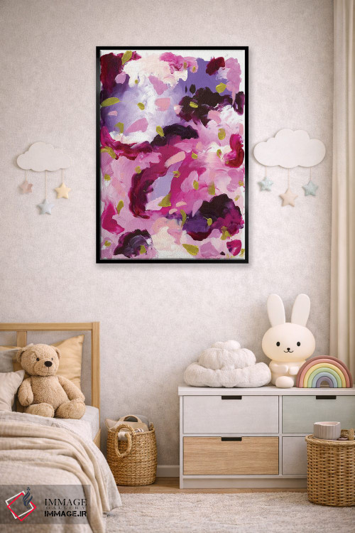 تابلو انتزاعی سپیده دم صورتی اثر جولیا بادو - D5B