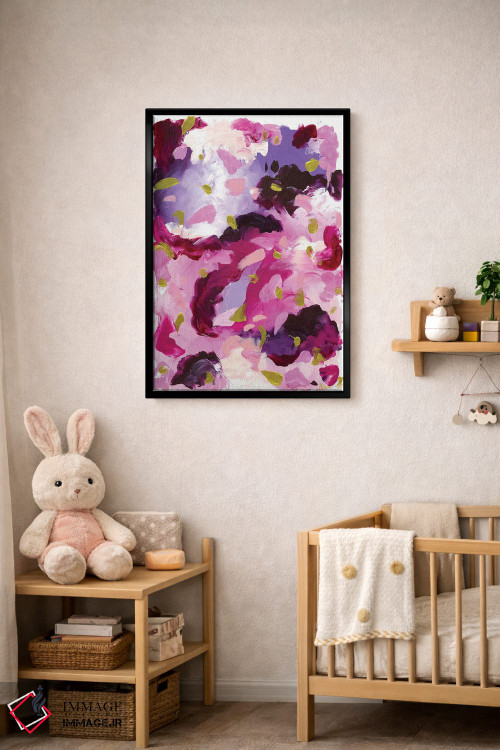 تابلو انتزاعی سپیده دم صورتی اثر جولیا بادو - D4B