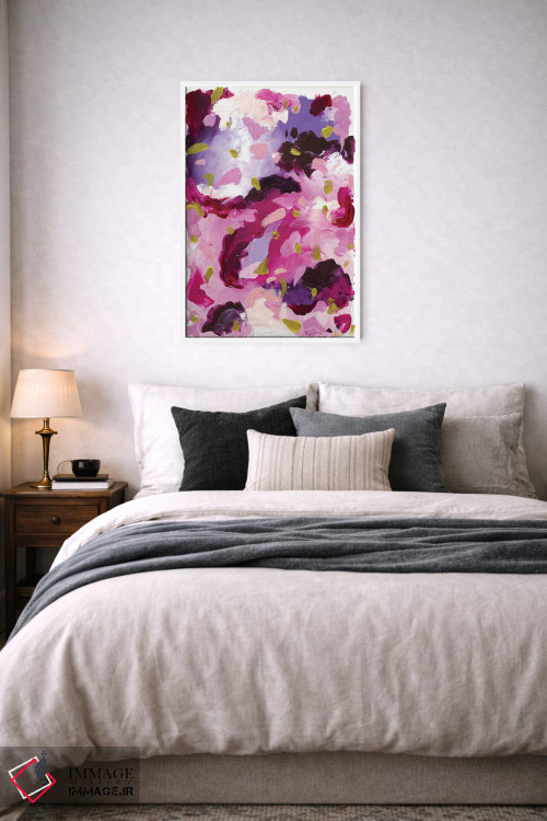 تابلو انتزاعی سپیده دم صورتی اثر جولیا بادو - D6W