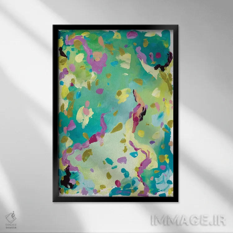 تابلو انتزاعی تیانا اثر جولیا بادو - نمای قابدار مشکی