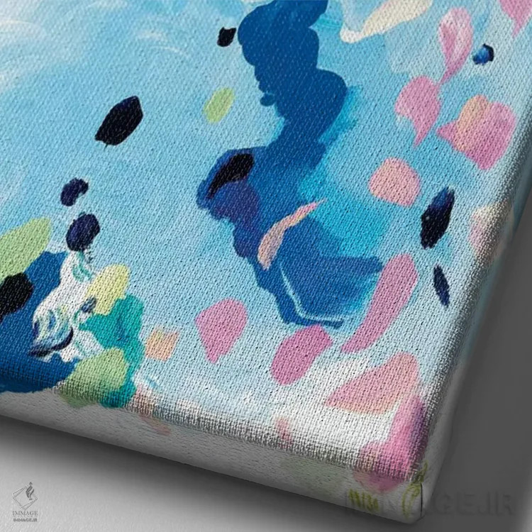 تابلو انتزاعی جزر و مد اثر جولیا بادو - نمای نزدیک بافت بوم