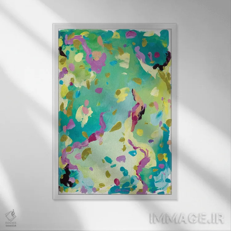 تابلو انتزاعی تیانا اثر جولیا بادو - نمای قابدار سفید