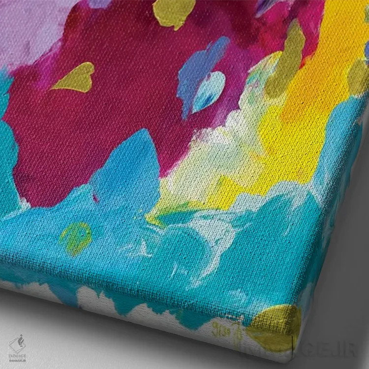 تابلو انتزاعی روی وحشی اثر جولیا بادو - نمای نزدیک بافت بوم