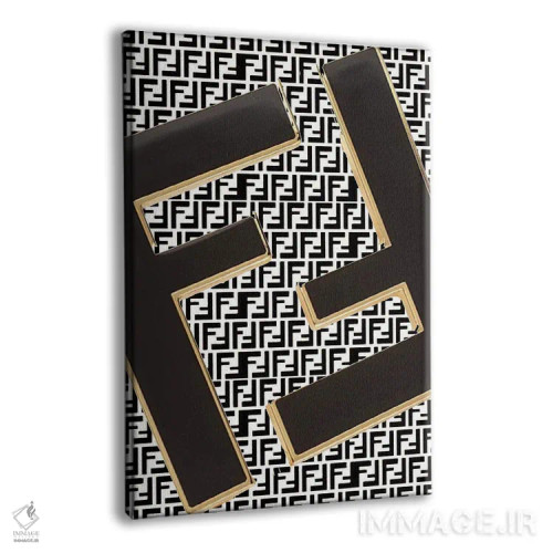 تابلو دکوراتیو طرح لوگوی فندی اثر جولی شریبر - نمای پرسپکتیو محصول