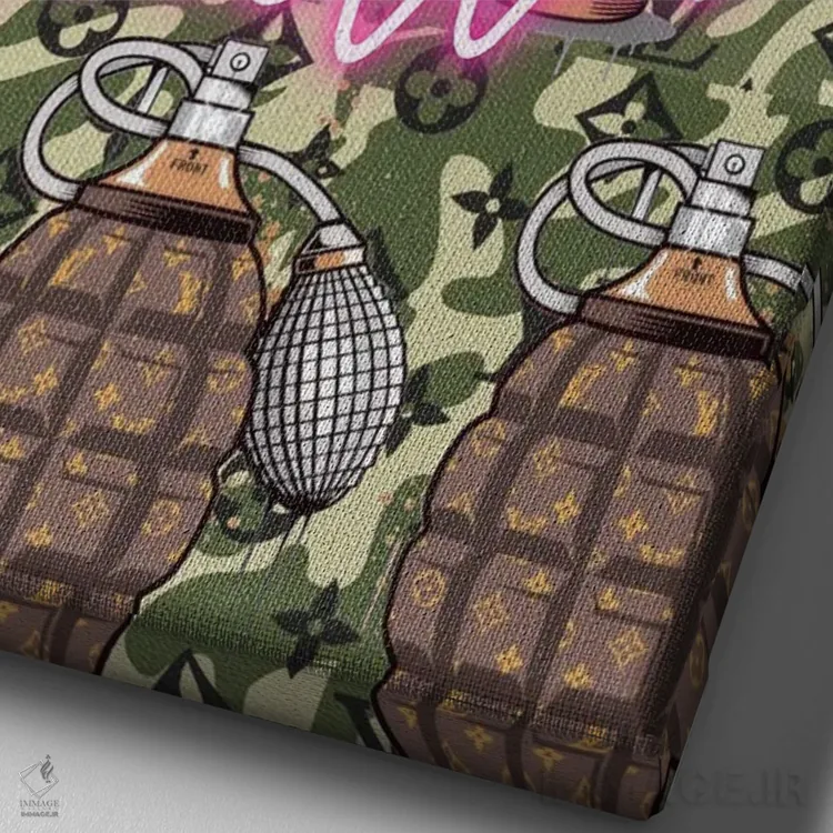 تابلو دکوراتیو استتار لویی ویتون اثر جولی شریبر - نمای نزدیک بافت بوم