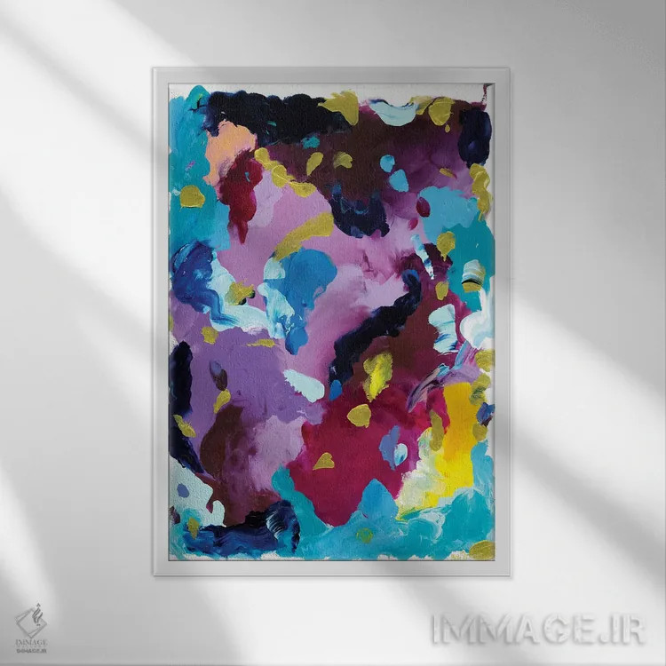 تابلو انتزاعی روی وحشی اثر جولیا بادو - نمای قابدار سفید