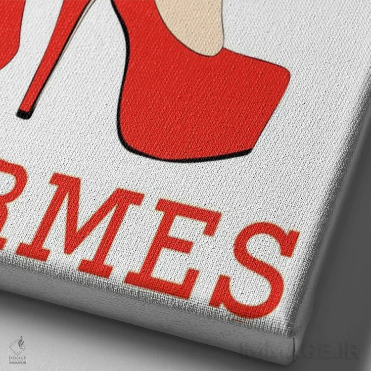 تابلو دکوراتیو کیف هرمس اثر جولی شریبر - نمای نزدیک بافت بوم