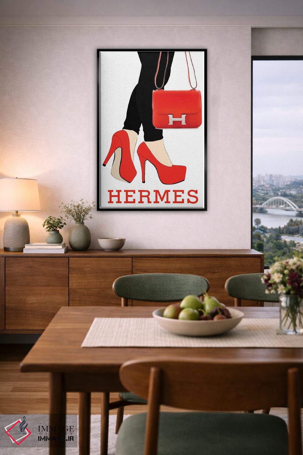 تابلو دکوراتیو کیف هرمس اثر جولی شریبر - D6B