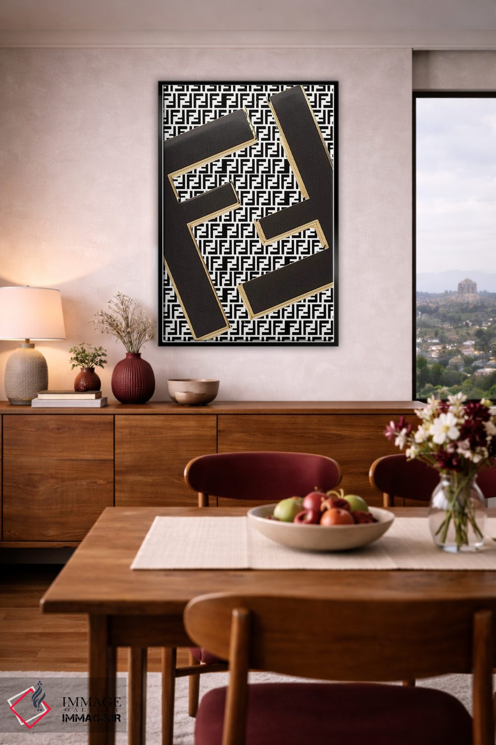 تابلو دکوراتیو طرح لوگوی فندی اثر جولی شریبر - D6B