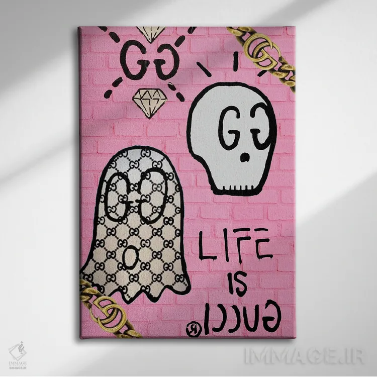 تابلو دکوراتیو زندگی یعنی گوچی اثر جولی شریبر - نمای روبهرو روی دیوار