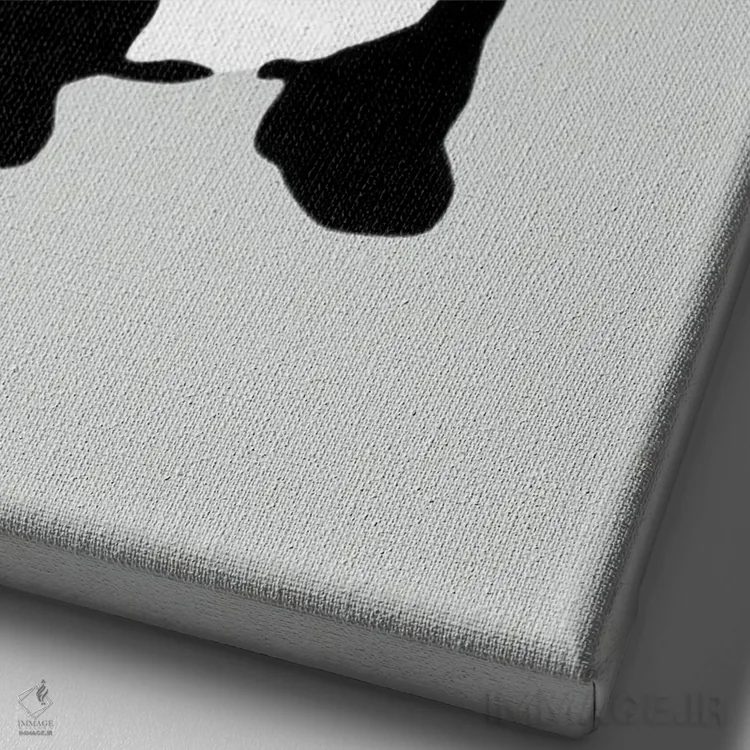 تابلو دکوراتیو پاندای مسلح با گوچی و لویی ویتون اثر جولی شریبر - نمای نزدیک بافت بوم