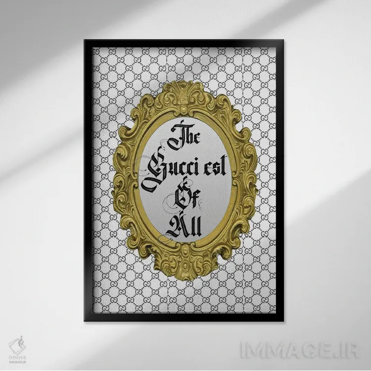 تابلو دکوراتیو White,گوچی ترین همه، سفید اثر جولی شریبر - نمای قابدار مشکی