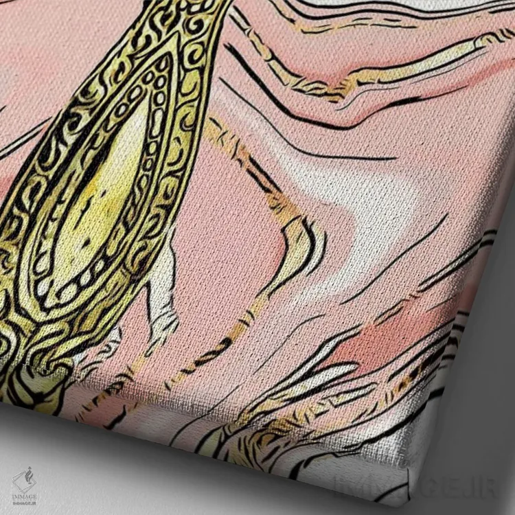 تابلو دکوراتیو گوچی ترین اثر جولی شریبر - نمای نزدیک بافت بوم