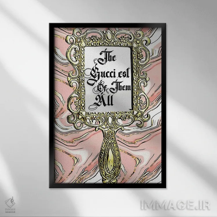 تابلو دکوراتیو گوچی ترین اثر جولی شریبر - نمای قابدار مشکی