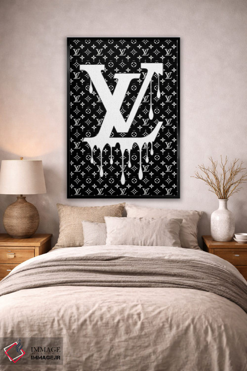 تابلو دکوراتیو لوییز ویتون سیاه و سفید اثر جولی شریبر - D1B