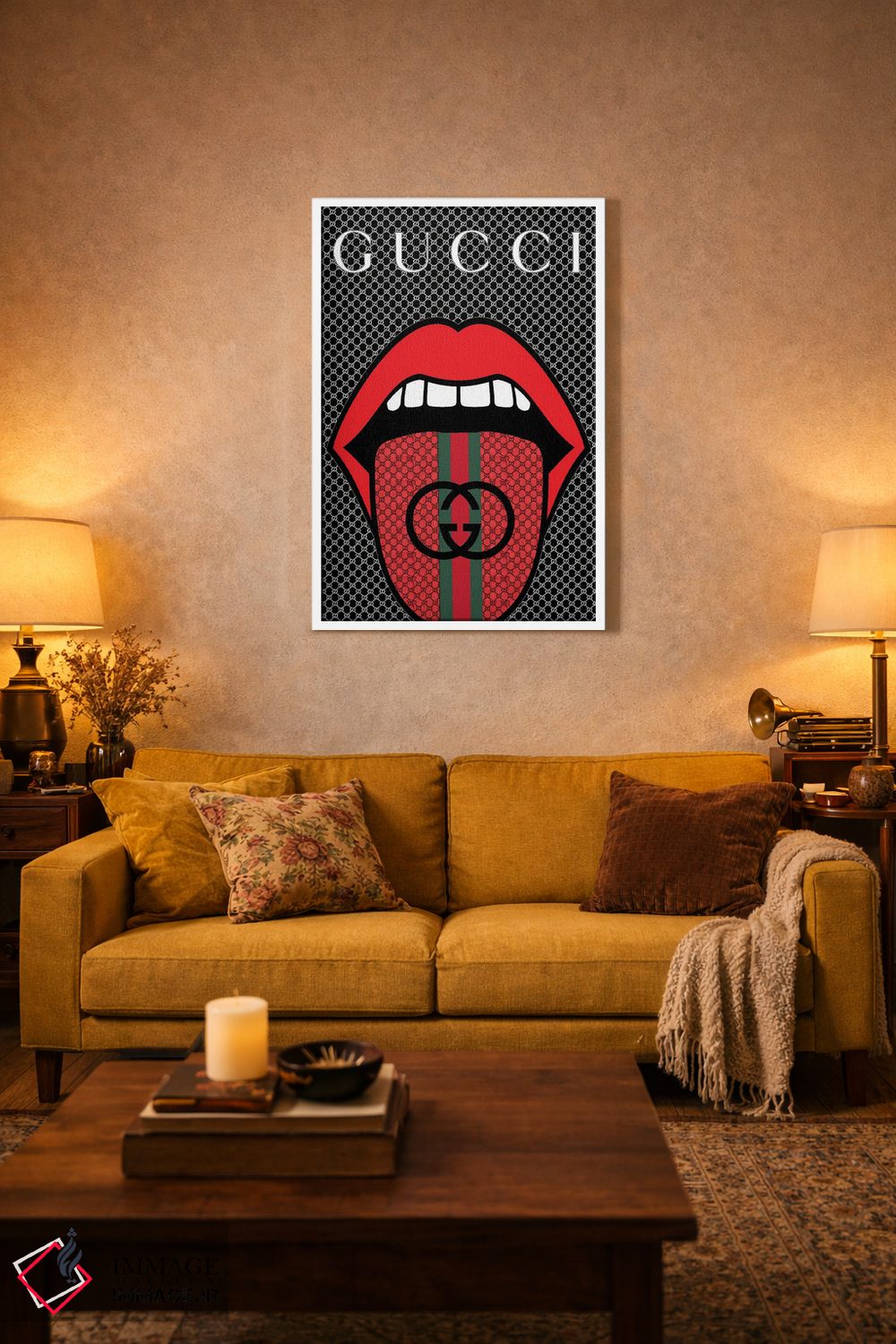 تابلو دکوراتیو پاپ آرت با لوگوی گوچی اثر جولی شریبر - D2W