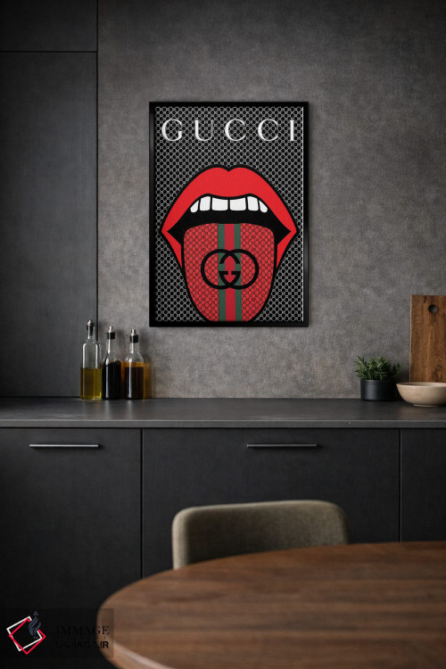 تابلو دکوراتیو پاپ آرت با لوگوی گوچی اثر جولی شریبر - D1B